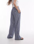 Фото #2 товара Topshop low slung tailored stripe trouser in blue