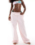 Фото #1 товара Aria Cove low rise tie detail cargo beach trousers co-ord in baby pink