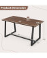 63" Large Dining Table for 4-6 People with Heavy-duty Metal Frame Modern