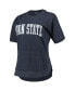 ფოტო #3 პროდუქტის Women's Heathered Navy Penn State Nittany Lions Arch Poncho T-shirt