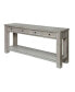 Фото #8 товара White Rustic Solid Wood Sofa Table with Open Shelf Storage
