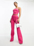 Фото #4 товара ASOS DESIGN co-ord scuba corset cami top in pink