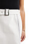 Missyempire buckle and zip detail mini skirt in white