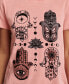 ფოტო #4 პროდუქტის Women's Hamsa Hands Graphic Print Crewneck T-Shirt