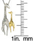 Фото #4 товара Macy's diamond Giraffe Mother & Child 18" Pendant Necklace (1/10 ct. t.w.) in Sterling Silver & 10k Gold