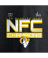 Фото #5 товара Men's Black Los Angeles Rams 2021 NFC Champions Iconic Slant Long Sleeve T-shirt