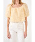 Фото #1 товара Women's Floral Tulle Puff Sleeve Top