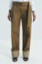 ZW COLLECTION BELTED TWILL TROUSERS