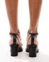 Фото #4 товара & Other Stories leather heeled sandals with corsage detail in black