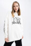 Фото #6 товара Свитшот defacto Coool Nas Lisanslı Sırt Baskılı Oversize Kapüşonlu Sweatshirt A0681ax23sp