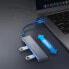 HUB Rozdzielacz USB-C - 4x USB 3.2 z portem zasilania USB-C szary