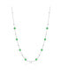 Фото #1 товара Sterling Silver Bezel-Set CZ & Bead Station Necklace (White, Green, Blue, Or Red)