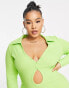 Фото #2 товара Simmi Plus strappy collar detail with keyhole detail mini dress in lime