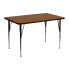 Фото #1 товара 30''W X 48''L Rectangular Oak Hp Laminate Activity Table - Standard Height Adjustable Legs