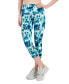 Фото #1 товара Women's Compression Printed Crop Side-Pocket Leggings, Created for Macy's