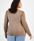 Фото #2 товара Plus Size Puffed-Shoulder Top