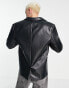 Фото #6 товара ASOS DESIGN faux leather blazer in black