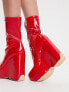 Фото #3 товара Simmi London Amalfi wedge second skin boots in red patent