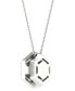 Фото #6 товара Diamond Hexagon Halo Pendant Necklace (3/8 ct. t.w.) in 14k White Gold, 16" + 2" extender