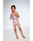 Girl One Piece Swimsuit Multicolor Pink Stripe - Child