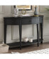 Modern Curved Console Table Sofa Table With 3 Drawers And 1 Shelf For Hallway, Entryway, Living Room