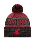 Фото #1 товара Men's Crimson Washington State Cougars Team Freeze Cuffed Knit Hat with Pom