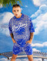 ASOS Dark Future co-ord oversized t-shirt with all over bandana print in blue