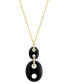 Фото #1 товара EFFY Collection eFFY® Onyx & Diamond (1/20 ct. t.w.) Double Drop 18" Pendant Necklace in 14k Gold