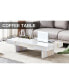 Фото #9 товара MDF Coffee Table with Marble Patterns, 47.2"x 23.6"x 12"