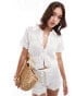 Фото #1 товара Mango crochet co-ord top in white