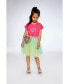 ფოტო #2 პროდუქტის Girl Bi-Material Dress With Mesh Skirt Fuchsia Pink - Toddler Child