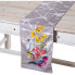 Table Runner Alexandra House Living Grey Textile 180 x 30 cm Velvet Floral Bird