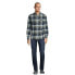 Фото #2 товара George Flannel Shirt Men's Size XS Blue Cove Plaid Cotton Blend Button-Up Collar