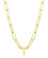 Tarnish Resistant 14K Gold-Plated Mini Initial Paperclip Chain Necklace