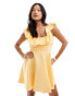 Фото #3 товара Forever New Petite ruffle shoulder mini dress in yellow