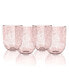 Bubble Double Old Fashion Glass Blush, 15.5 oz., Premium Plastic, Set of 6
