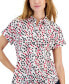 Фото #3 товара Women's Cotton Ditsy-Floral Printed Shirt