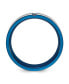 ფოტო #3 პროდუქტის Stainless Steel Polished Blue IP-plated Grooved Band Ring