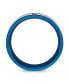 Stainless Steel Polished Blue IP-plated Grooved Band Ring