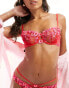 Фото #2 товара Boux Avenue Valentines Elodie embroidered floral non-padded balconette bra in pink and red