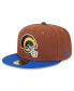 Фото #2 товара Men's Brown, Royal Los Angeles Rams Harvest Super Bowl XXXIV 59FIFTY Fitted Hat