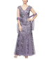 Petite Sequined Embroidered Gown & Shawl