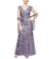 ფოტო #1 პროდუქტის Petite Sequined Embroidered Gown & Shawl