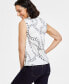 Фото #2 товара Women's Chain-Print Sleeveless Cowlneck Top, Created for Macy's