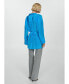 ფოტო #2 პროდუქტის Women's Asymmetrical Closure Long Satin Shirt