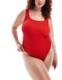 Фото #1 товара South Beach Curve swimsuit in red crinkle