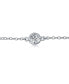 Фото #2 товара Tiny Minimalist Simple Cubic Zirconia Round Bezel Chain CZ By The Inch Bracelet For Women Teen .925 Sterling Silver