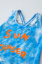 Фото #3 товара 1-6 years/ tie-dye swimsuit with slogan