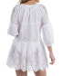 Фото #2 товара Women's Lace Cotton Mini Cover-Up Dress