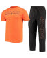 ფოტო #1 პროდუქტის Men's Black, Orange San Francisco Giants Meter T-shirt and Pants Sleep Set